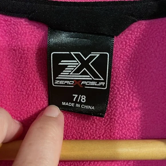 ZeroXposur Girls Pink & Black Hooded Jacket - Size 7/8 - Picture 6 of 7